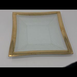Gold trimmed Annieglass platter